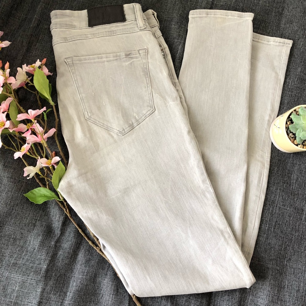 All Saints Grace Slashed Jeans Pale Grey